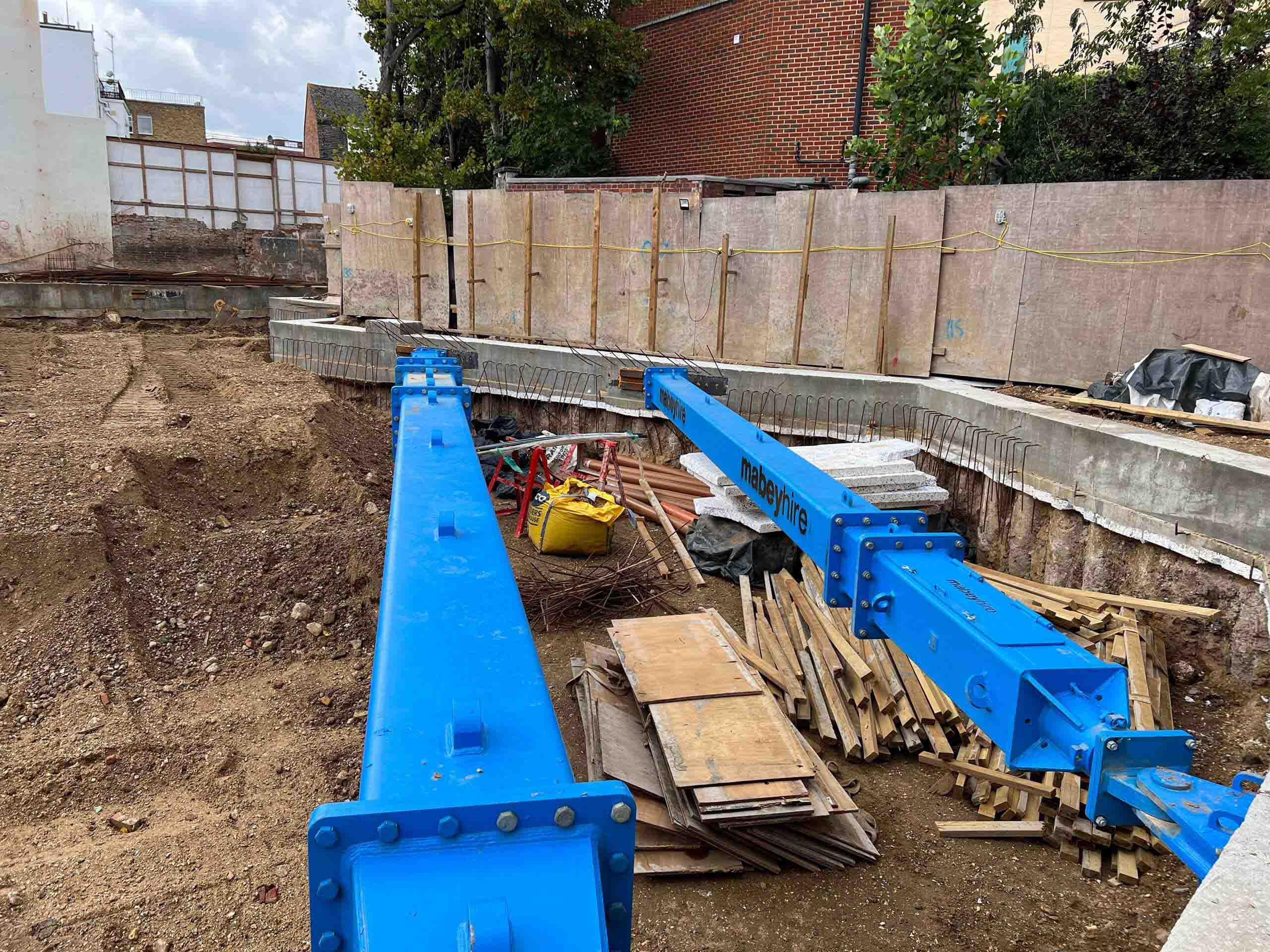 Basement Impact assessment Structural Engineering Services - Temporary Support installed on capping beam