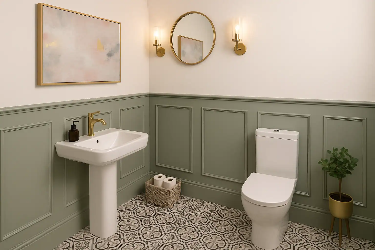 Downstairs wc building regulations, sage green