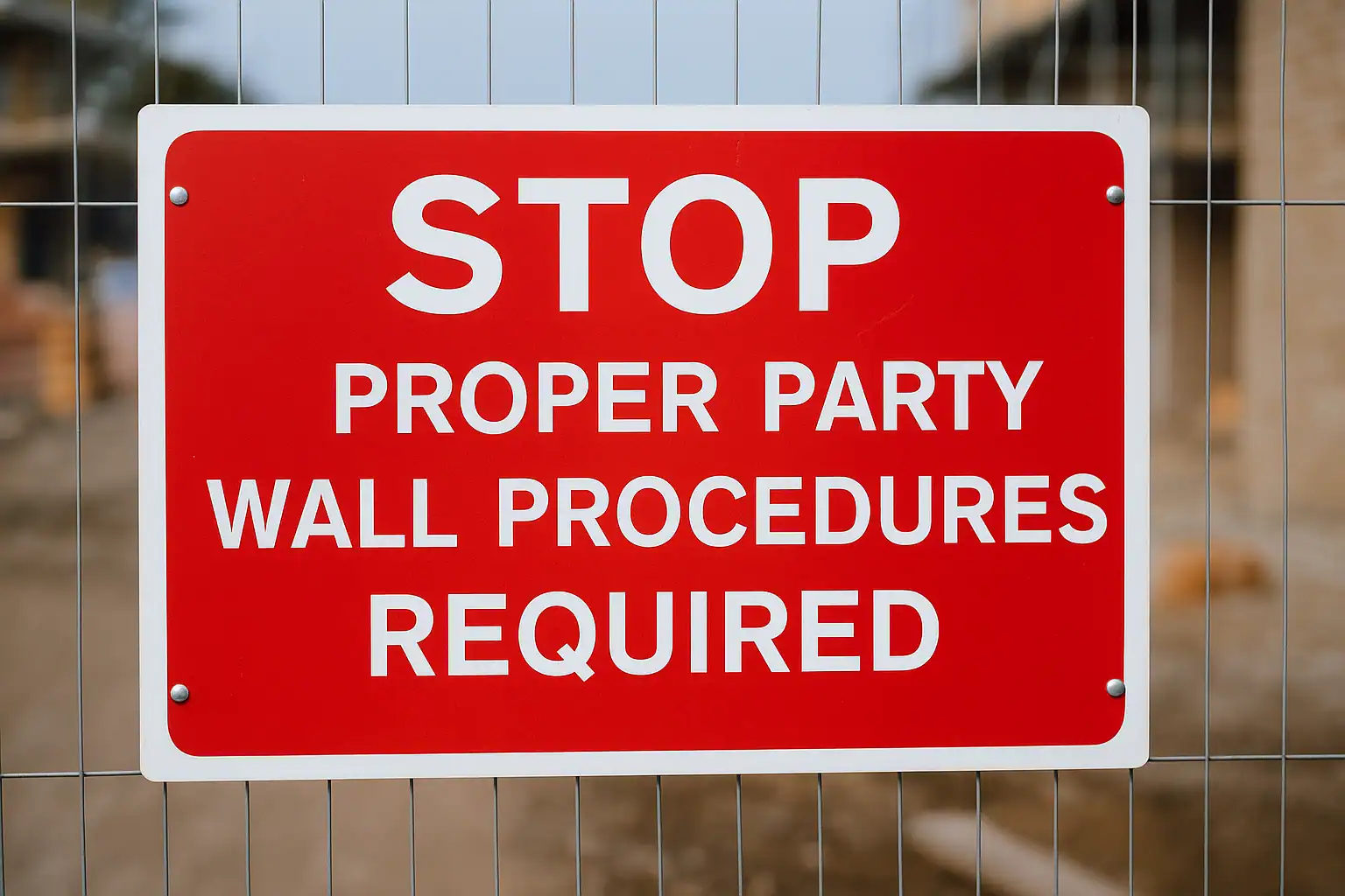 Warning about starting construction work without proper party wall clearance.
