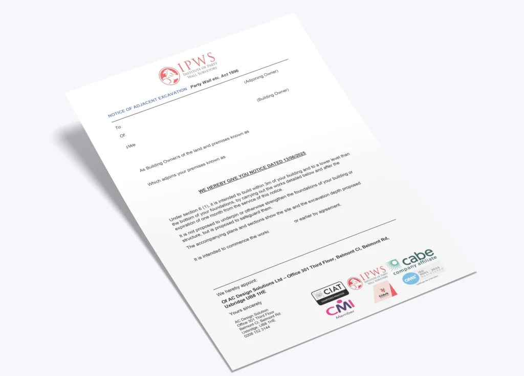 Party wall surveyor notice