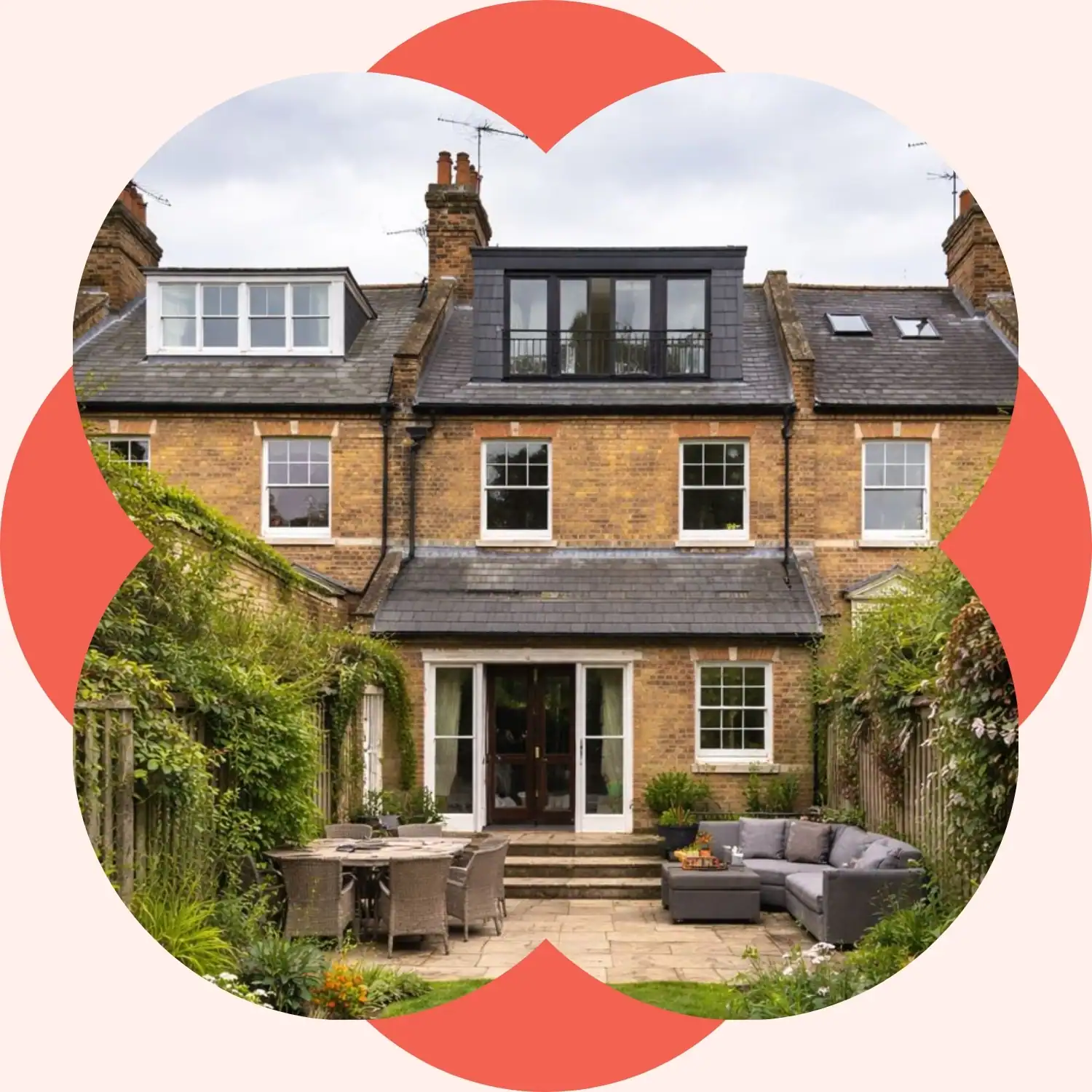 Victorian terrace house in Richmond with modern loft conversion featuring dormer windows and Juliet balcony, rear garden extension - AC Design Solutions loft conversion drawings Richmond