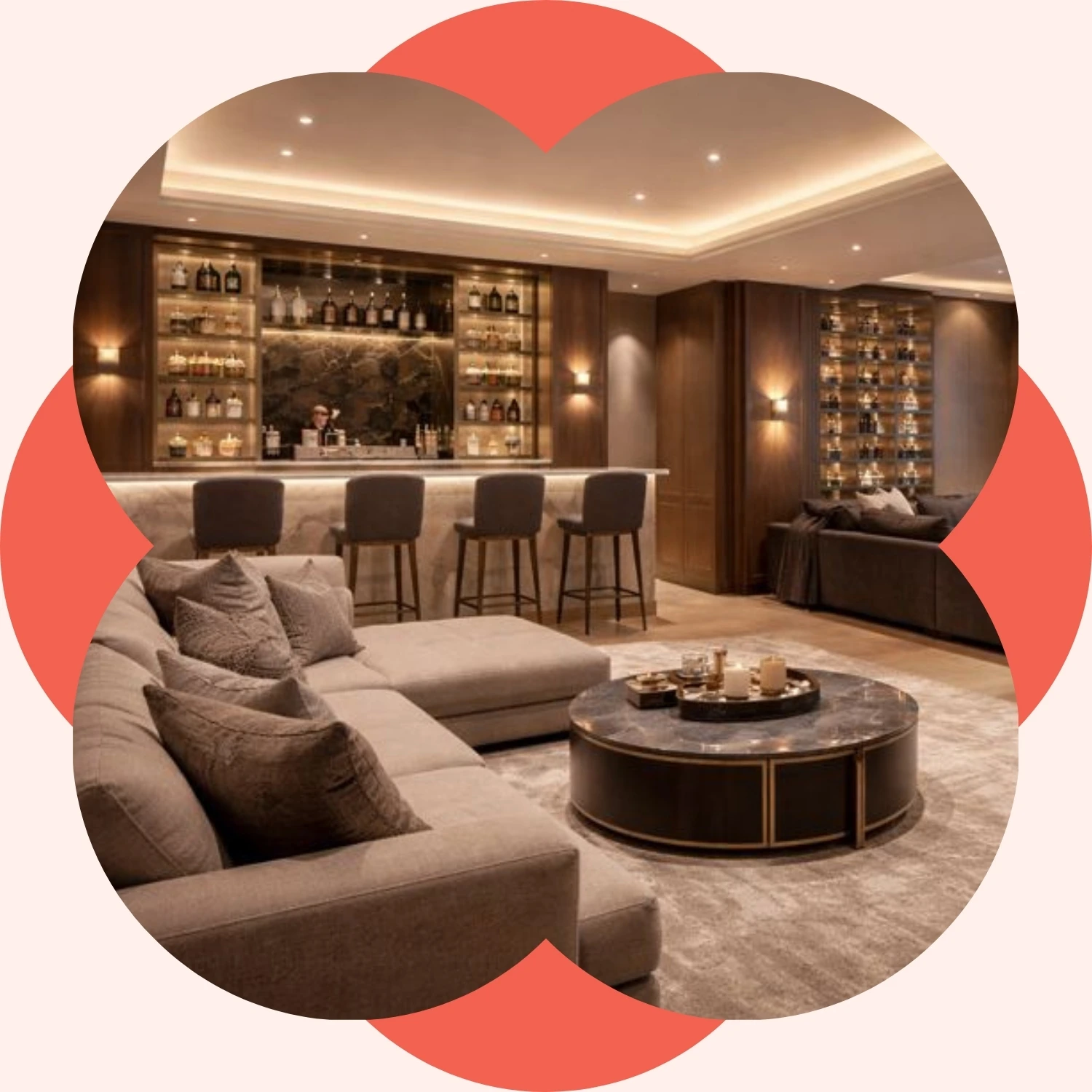 building regulation drawings basement conversion - showing a completed project with interior decorartion