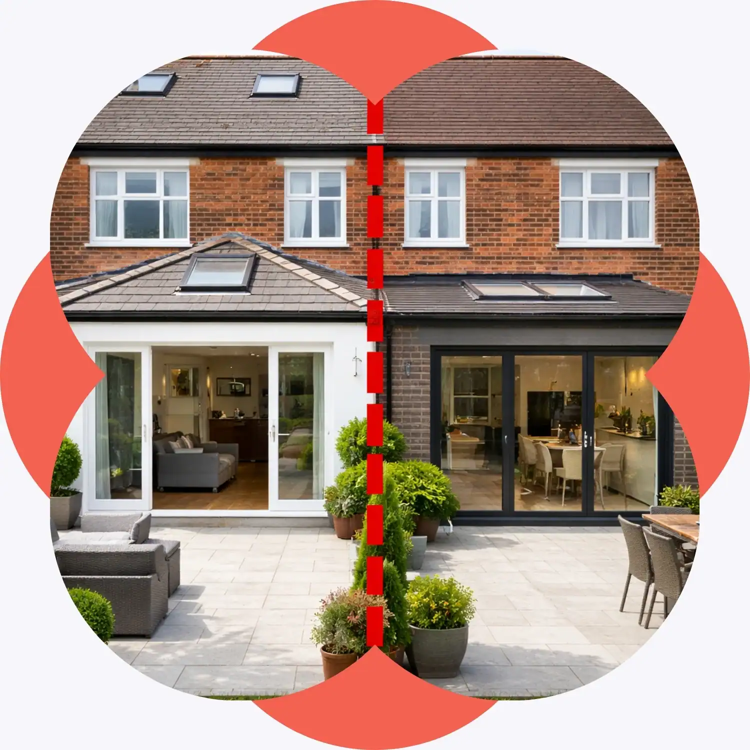 Party wall surveyor Wembley - semi-detached houses showing loft conversion and boundary wall inspection