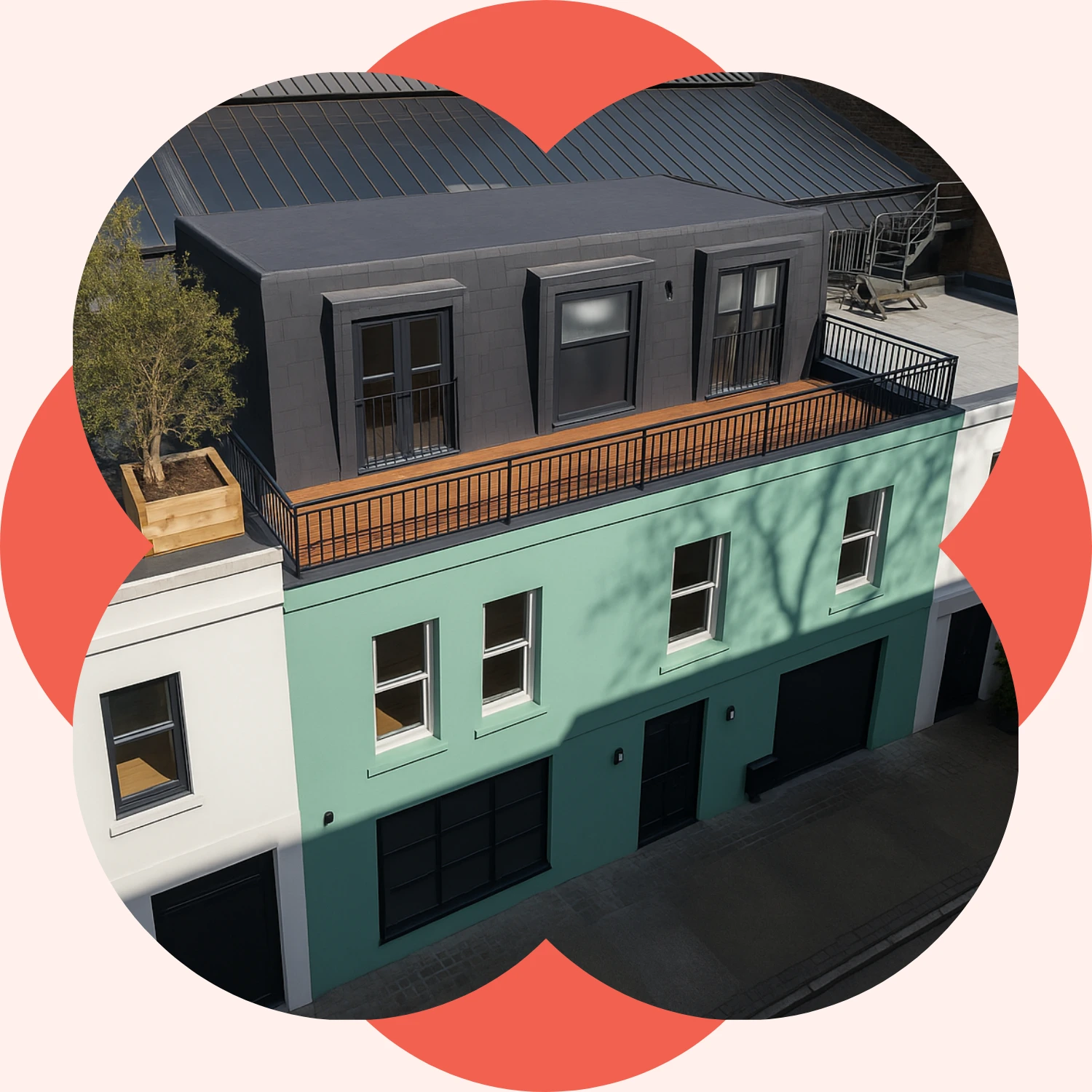 Loft conversion drawings and plans for a mansard conversion
