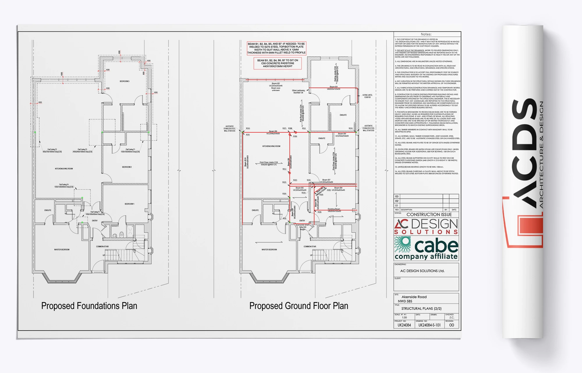 Structural calculations for Akenside Road, Hampstead
